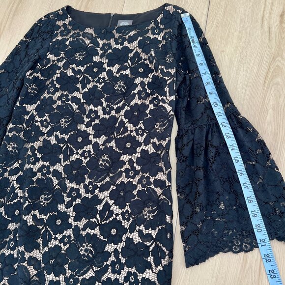 NWT Vince Camuto Black Bell Sleeve Lace Dress (6) Dark Coquette / Dark Romance - Picture 12 of 16